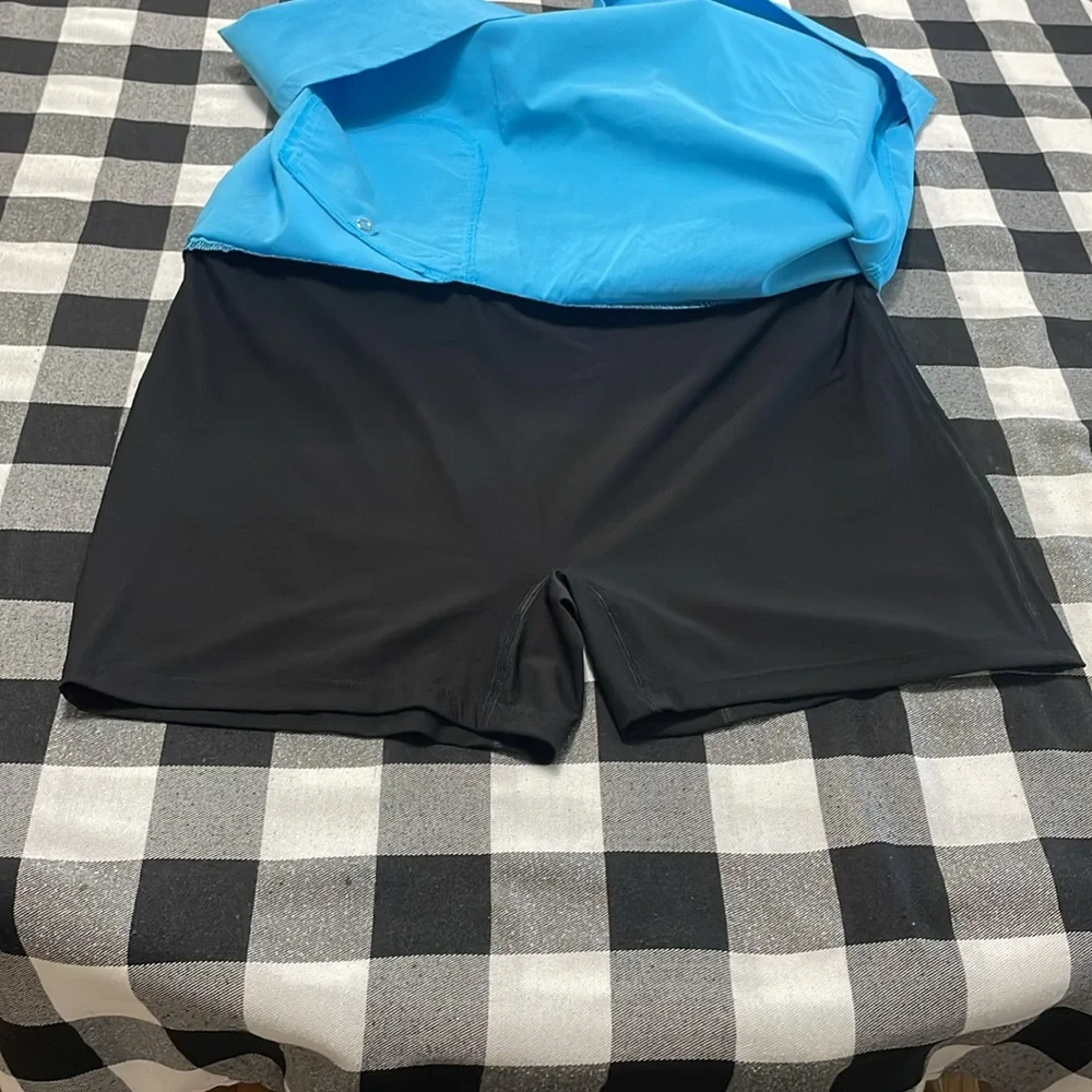 Jamie Sadock Light Blue Golf Skort Skirt Shorts Women's Size 14 Stretch Pockets